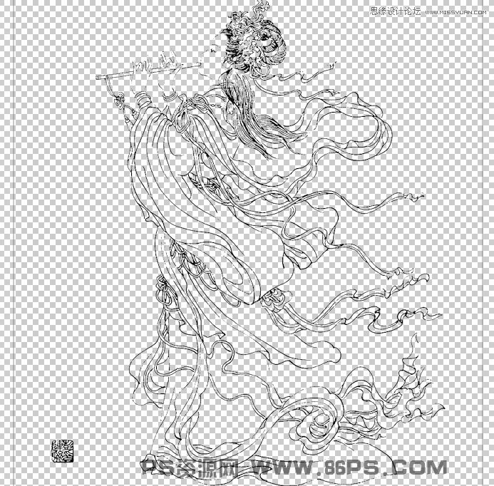 抠取手绘素描线稿图片的PS抠图技巧