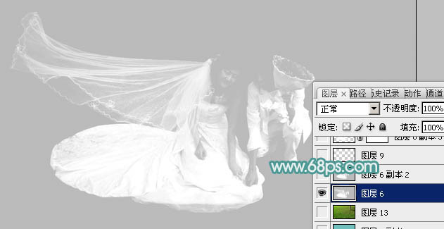 实用抠图教程:透明婚纱抠图