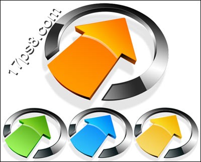 PS绘制3D质感箭头标志教程 全福编程网