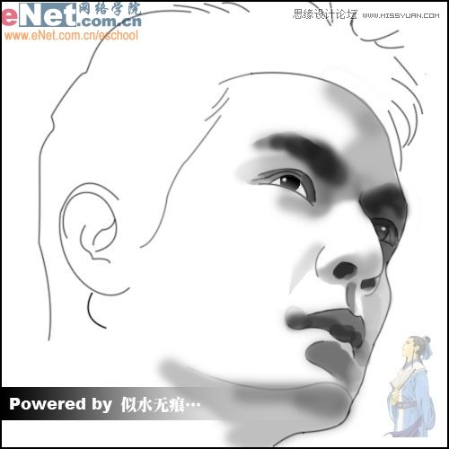Photoshop简单绘制影星吴彦祖铅笔画特效 全福编程网
