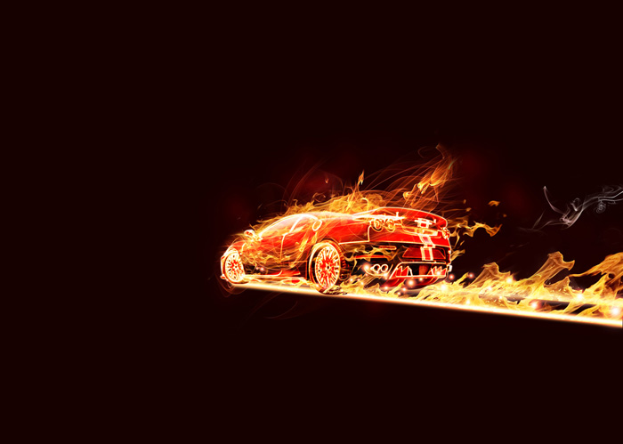 Photoshop打造超酷的火焰汽车 全福编程网