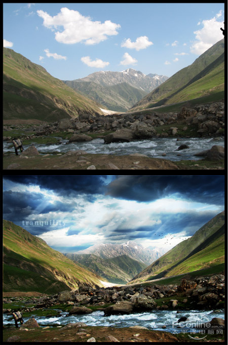 Photoshop打造史诗般的风景图 全福编程网