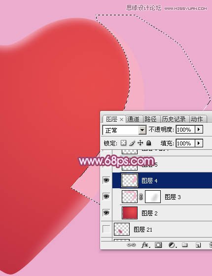 Photoshop绘制立体风格的红心教程,PS教程,素材中国
