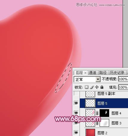Photoshop绘制立体风格的红心教程,PS教程,素材中国