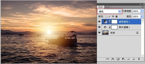 用Photoshop创造日落