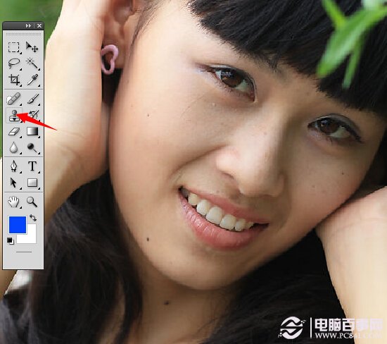 Photoshop将美女打造成冷色系清新教程 电脑百事网