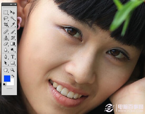 Photoshop将美女打造成冷色系清新教程 电脑百事网