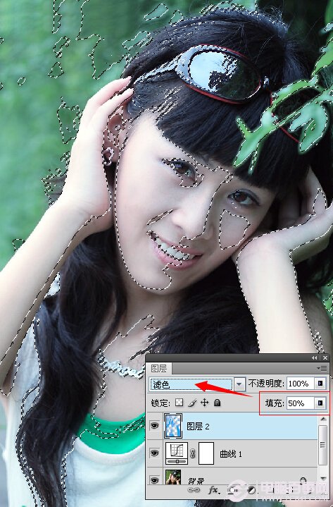 Photoshop将美女打造成冷色系清新教程 电脑百事网