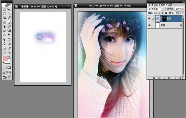 Photoshop给美女照片添加唯美装饰调出梦幻效果