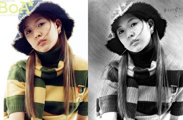 PhotoShop为美女照片添加艺术素描效果 全福编程网教程