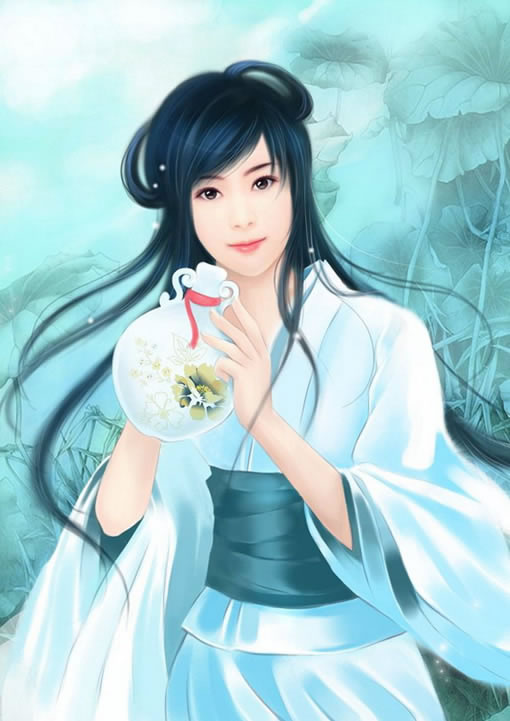 Painter手绘教程:手绘古典美女插画 全福编程网