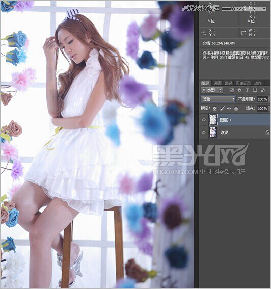 Photoshop调出室内女孩照片柔和的通透肤色,PS教程,素材中国