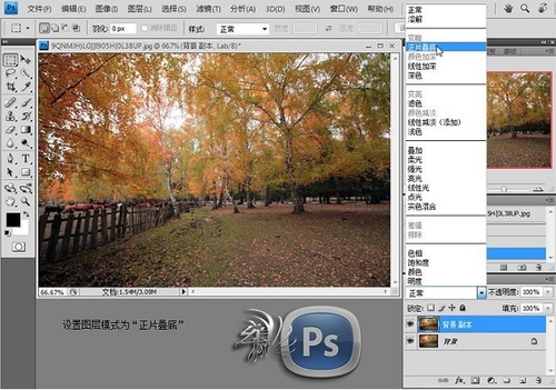 PS为秋日的风景照片调出高饱和色调