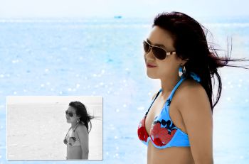PhotoShop为美女海滩外景照片上色教程 全福编程网