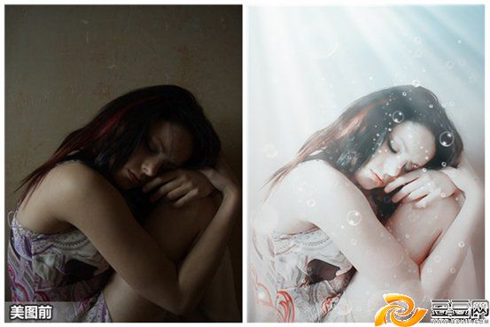 美图秀秀打造温暖美妙的海底美女照片  全福编程网
