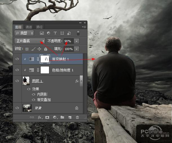PS教程：Photoshop合成暗色悲伤的意境