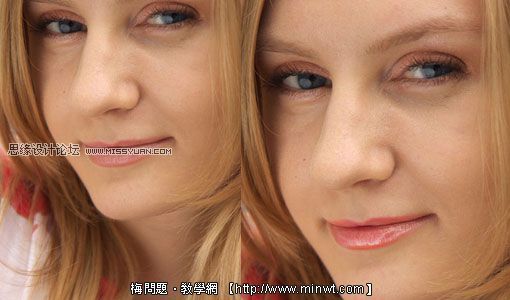 Photoshop快速给人物加上闪亮的蜜唇 全福编程网