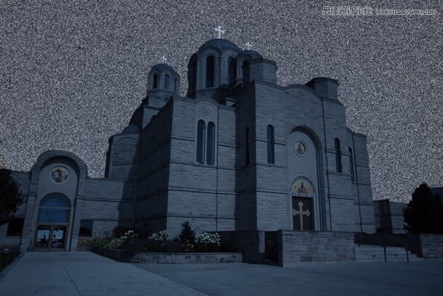 Photoshop将白天建筑照片变成夜晚效果,PS教程,思缘教程网