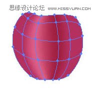 Illustrator使用渐变网格绘制逼真的红苹果,PS教程,思缘教程网