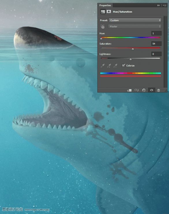 Photoshop合成章鱼岛渔夫出海钓鲨鱼教程,PS教程,素材中国