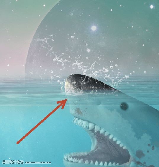 Photoshop合成章鱼岛渔夫出海钓鲨鱼教程,PS教程,素材中国