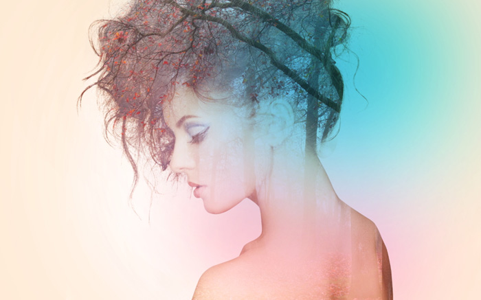 Photoshop打造梦幻的美女与风景双重曝光效果 全福编程网
