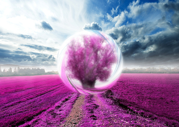 Photoshop打造梦幻薰衣草水晶球效果 全福编程网
