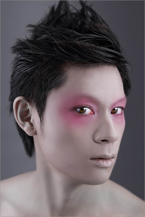 Photoshop给帅哥加上绚丽的液滴喷溅头发