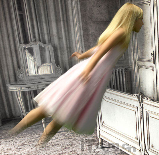photoshop经典合成恐怖片中的幽灵鬼屋