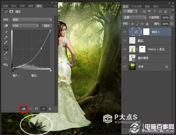 PhotoShop森林里的精灵美女梦幻场景效果