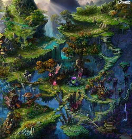 PS<神雕侠侣>百花谷地图3D转2D 全福编程网