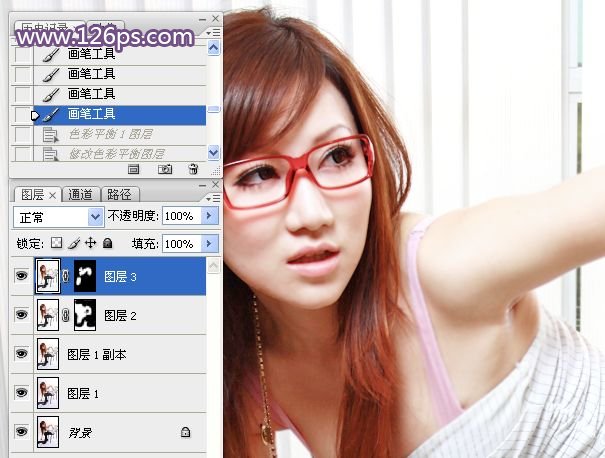漂亮OL模特照片润肤美白的PS教程