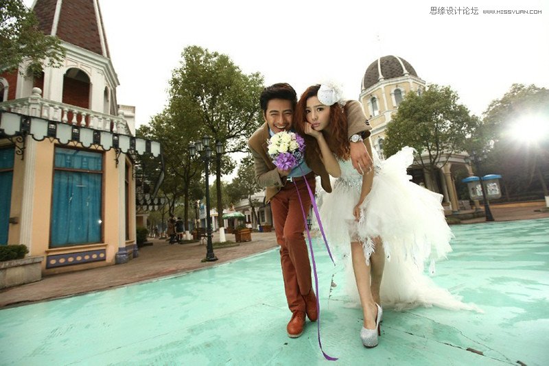 Photoshop调出韩式婚纱照梦幻童话效果,PS教程,思缘教程网