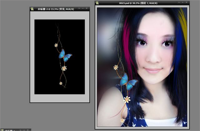 Photoshop给美女照片添加唯美装饰调出清纯可爱风格