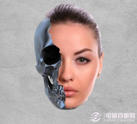 PS打造另类的骷髅美女头像融化特效