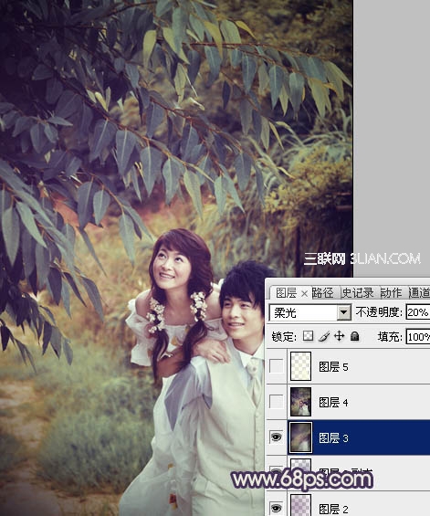 Photoshop调出婚纱照片的中性色调