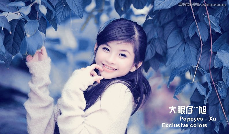 PS调出外景MM梦幻甜美靛蓝色调效果教程 全福编程网教程