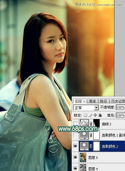 Photoshop给背包女孩添加怀旧漏光效果,PS教程