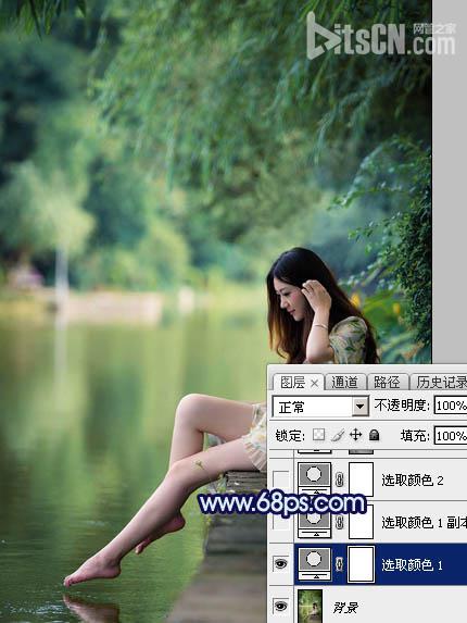 Photoshop为湖景人物图片打造唯美梦幻的青蓝色