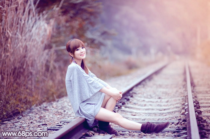 Photoshop打造唯美的冬季冷调阳光外景人物图片 全福编程网