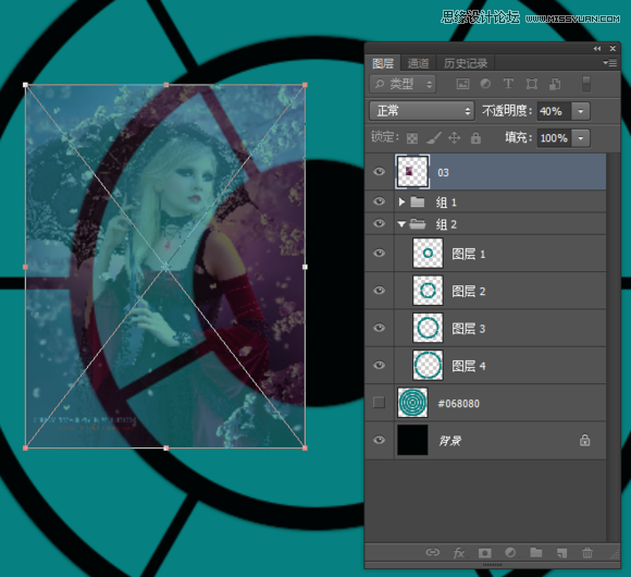 Photoshop制作超酷的同心圆拼图效果,PS教程,思缘教程网