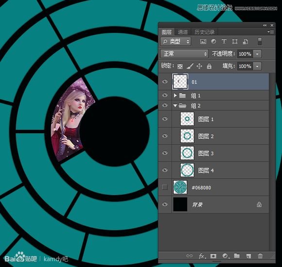 Photoshop制作超酷的同心圆拼图效果,PS教程,思缘教程网