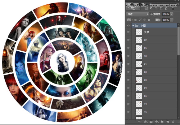Photoshop制作超酷的同心圆拼图效果,PS教程,思缘教程网