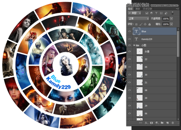 Photoshop制作超酷的同心圆拼图效果,PS教程,思缘教程网