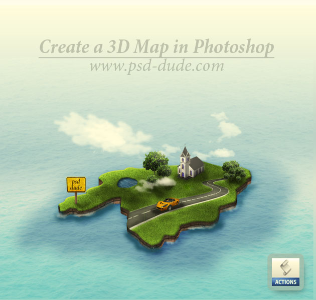 Photoshop绘制逼真的绿色地图 全福编程网