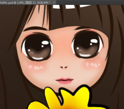  真人照片转成Q版卡通漫画效果过程