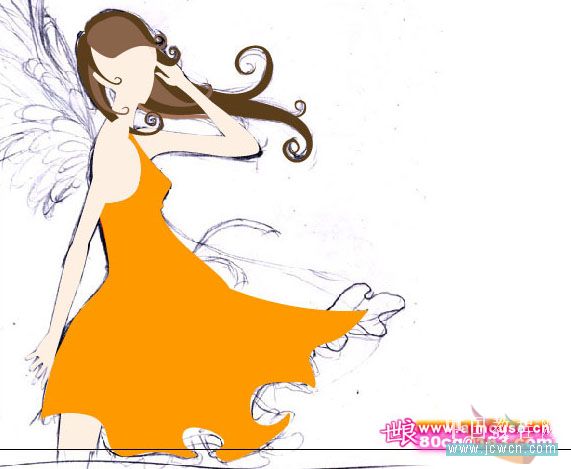 Illustrator教程:制作漂亮插画花季的天使-