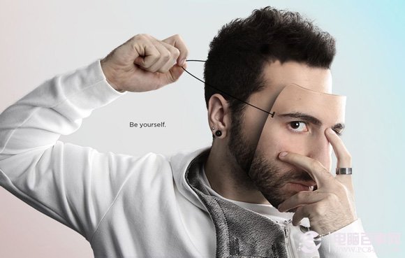 PhotoShop创意打造手拿面具的人后期特效制作 全福编程网