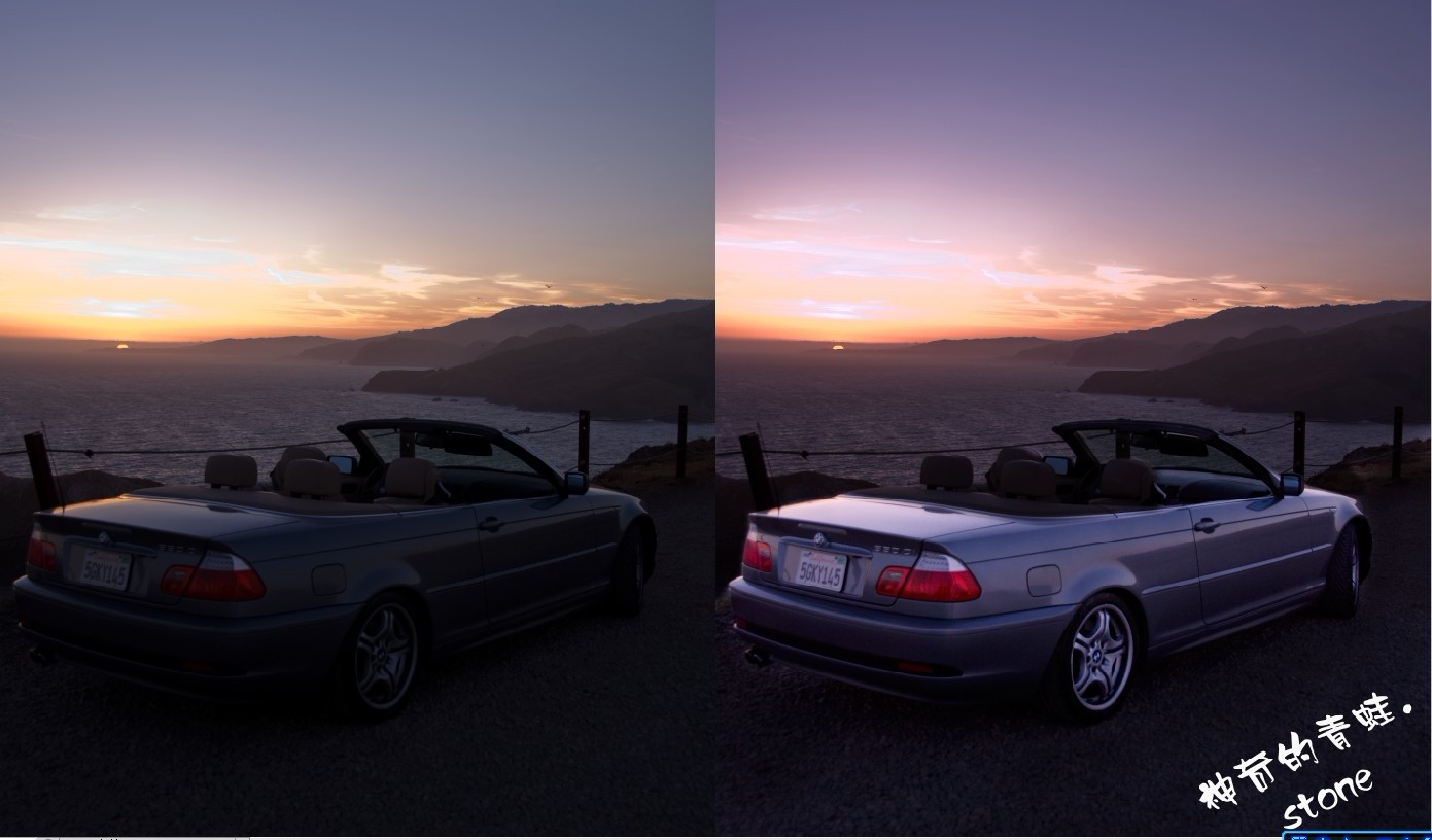 PS CS5用Camera raw对光线不足的跑车风景照片调色教程  全福编程网
