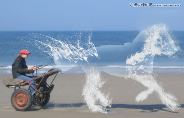 Photoshop合成创意的飞奔水马教程,PS教程,思缘教程网